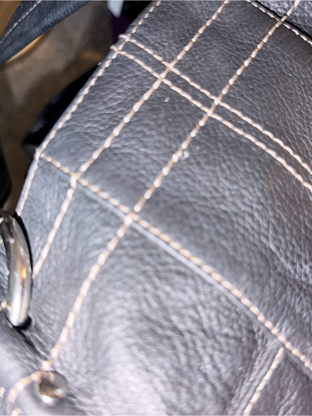 Tignanello Black Pebbled Leather Shoulder Bag with Silver Plaque - Picture 3 of 8